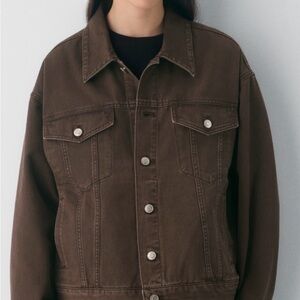Aritzia TNA Pavilion Jacket in a brown Denim Coat. NWT Size S